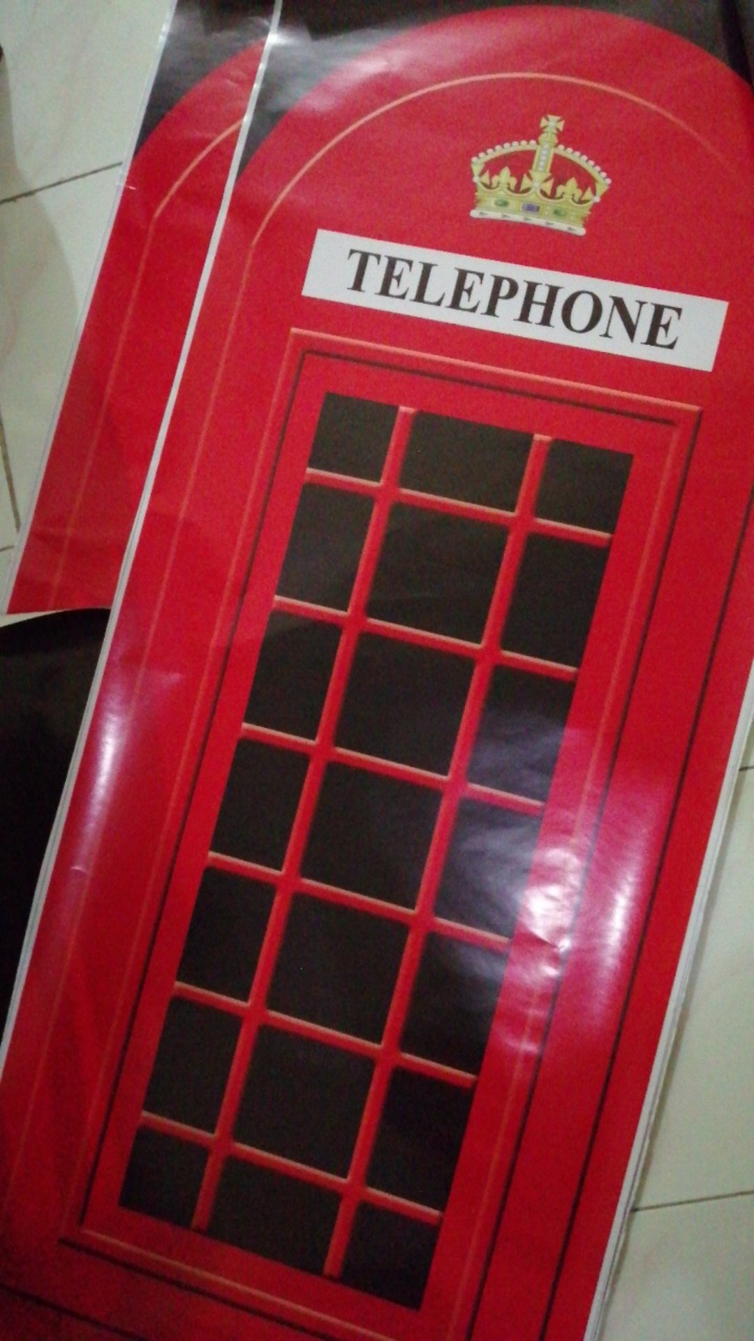Stiker Kulkas Telephon Box Merah