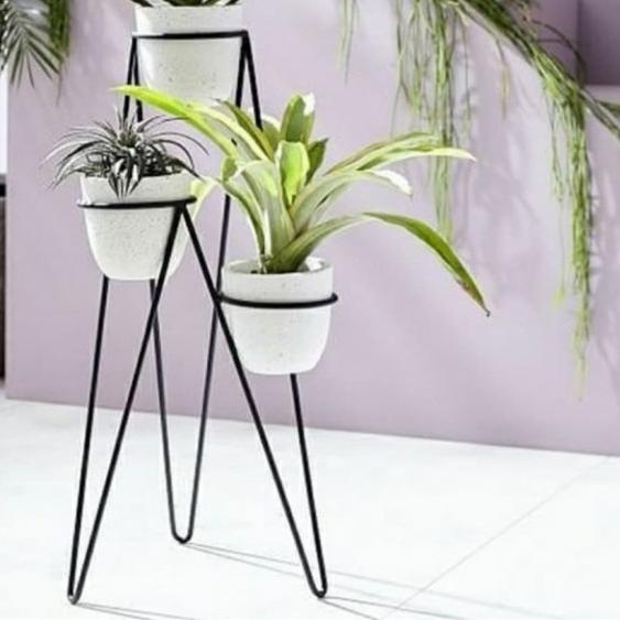 ☼ standing pot 3 lobang D:21/standing planter/pot tanaman/kbj shop 4123 ♛