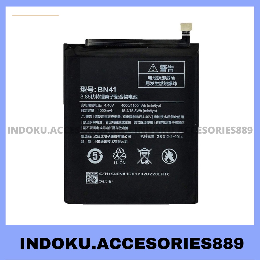 Baterai Xiaomi Redmi Note 4x BN41BN41 Original