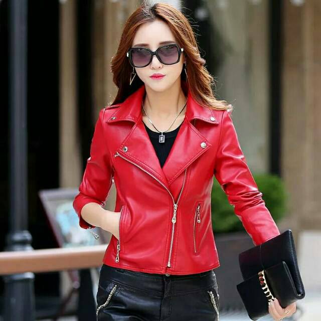 Jaket wanita korea style semi kulit
