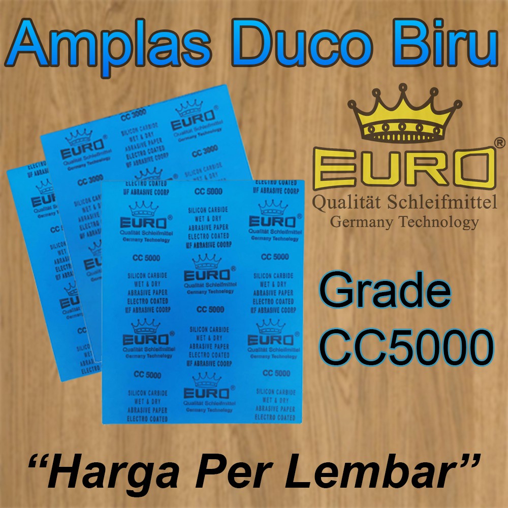 EURO Amplas Lembaran Duco BIRU Grit 3000 &amp; 5000