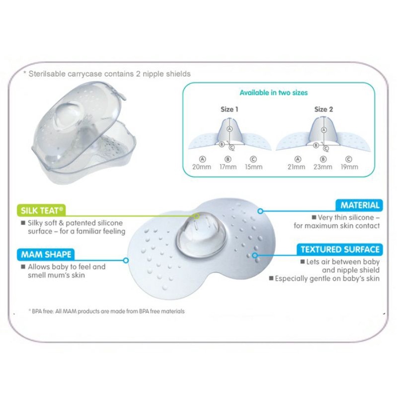 MAM Silicone Nipple Shield | Pelindung Puting | Nipple Protector Anti Lecet | Penyambung Puting