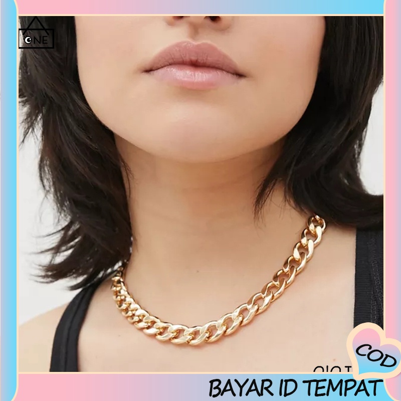 COD❤Fashion Perhiasan Aksesoris Kalung Kuba Kalung Rantai Klavikula Wanita A one