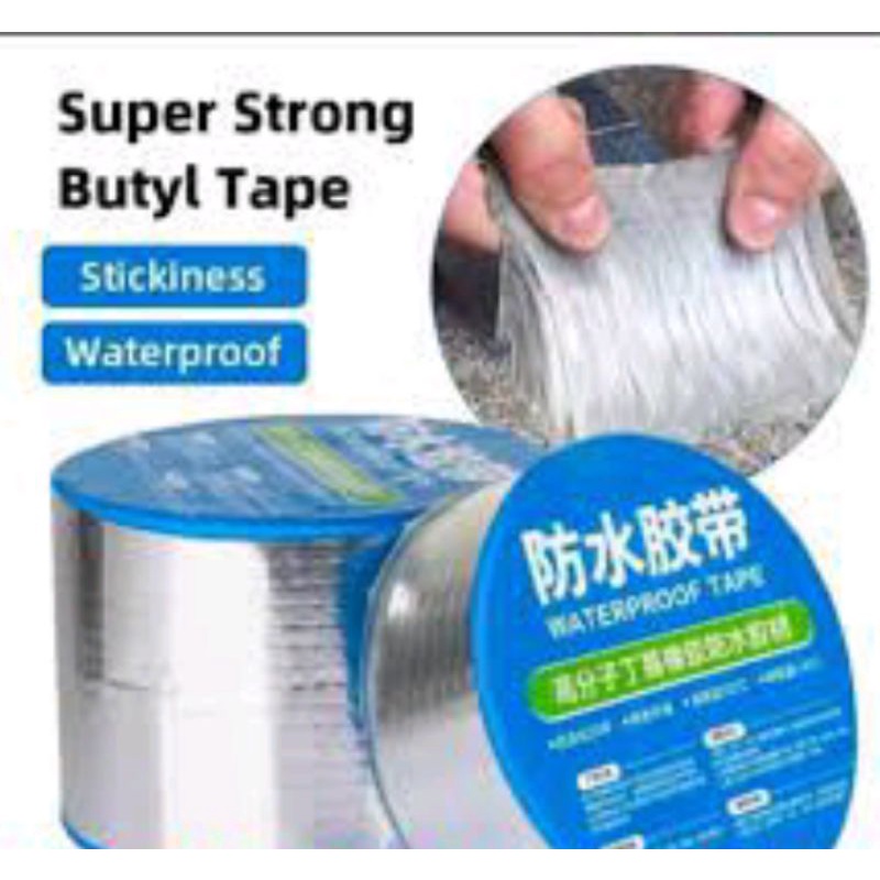 lakban waterproof super magic tape roof alumunium foil anti bocor 3Mx5cm butyl buttyl rubber water p