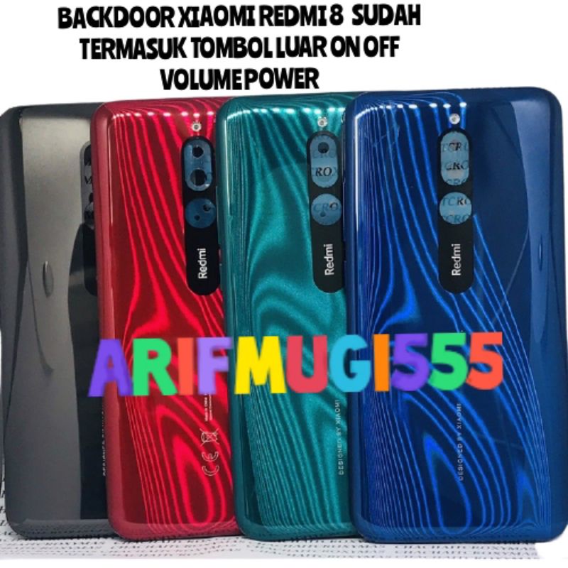 BACKDOOR BACKCOVER KESING CASING HOUSING TUTUP BATERAI XIAOMI REDMI 8 ORIGINAL