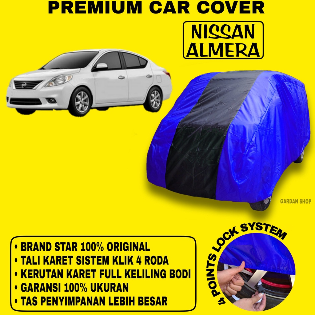 Body Cover NISSAN ALMERA BIRU HITAM Penutup Bodi Mobil Nissan Almera Waterproof PREMIUM