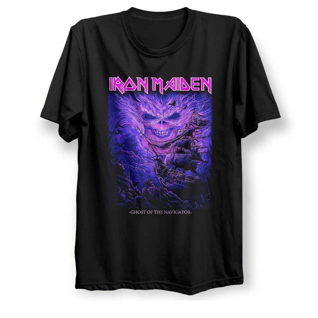 Baju Impor Pria Original 100% - Kaos Band Iron Maiden Ghost Of The Navigator