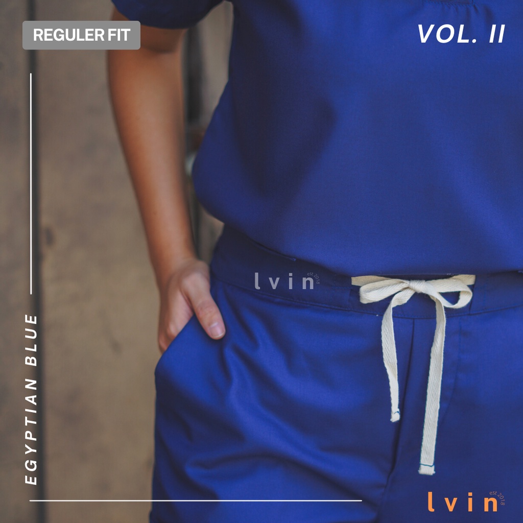 [ Lvin ] Vol II - Baju OKA  Mandarin Collar Celana Reguler Fit / Baju Jaga / Set Baju Celana Jaga Oka / Dokter Lengan Pendek / Baju OK / Day To Night  Series