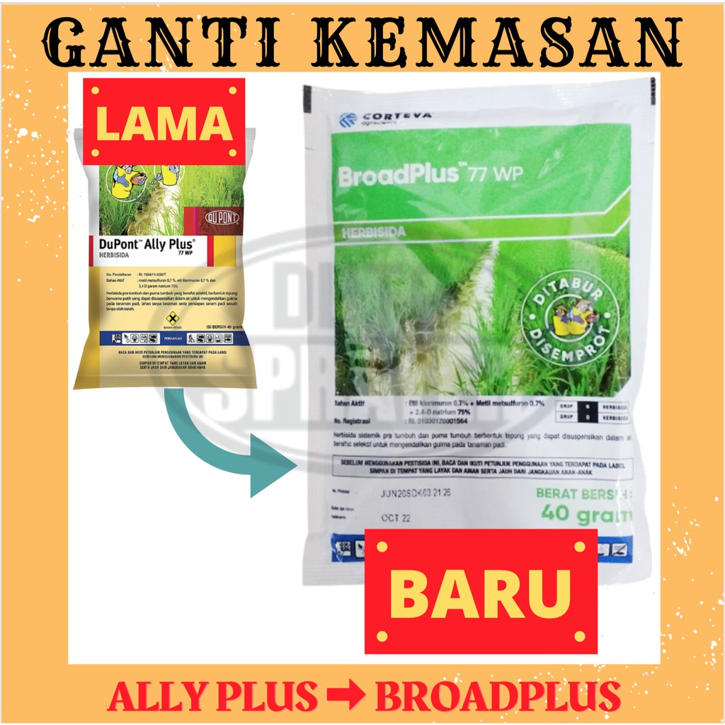 Ally Plus Broadplus 77 WP 77WP Herbisida gulma padi 40g 40 gram Broad Plus