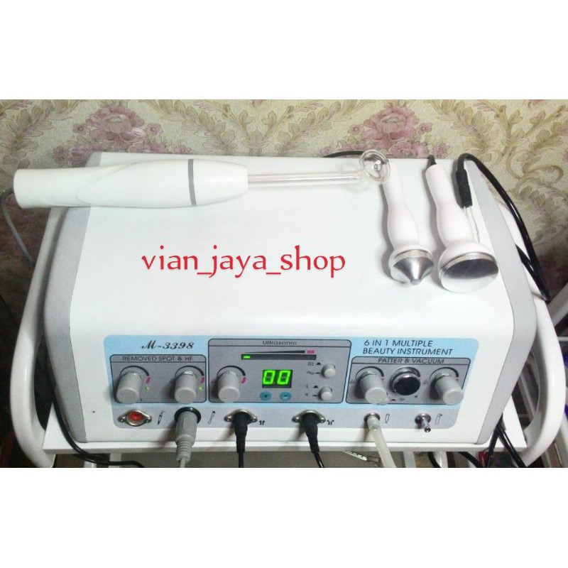 Alat HF facial 6 in 1 fungsi vacum komedo breast spray HF cauter ultrasonic