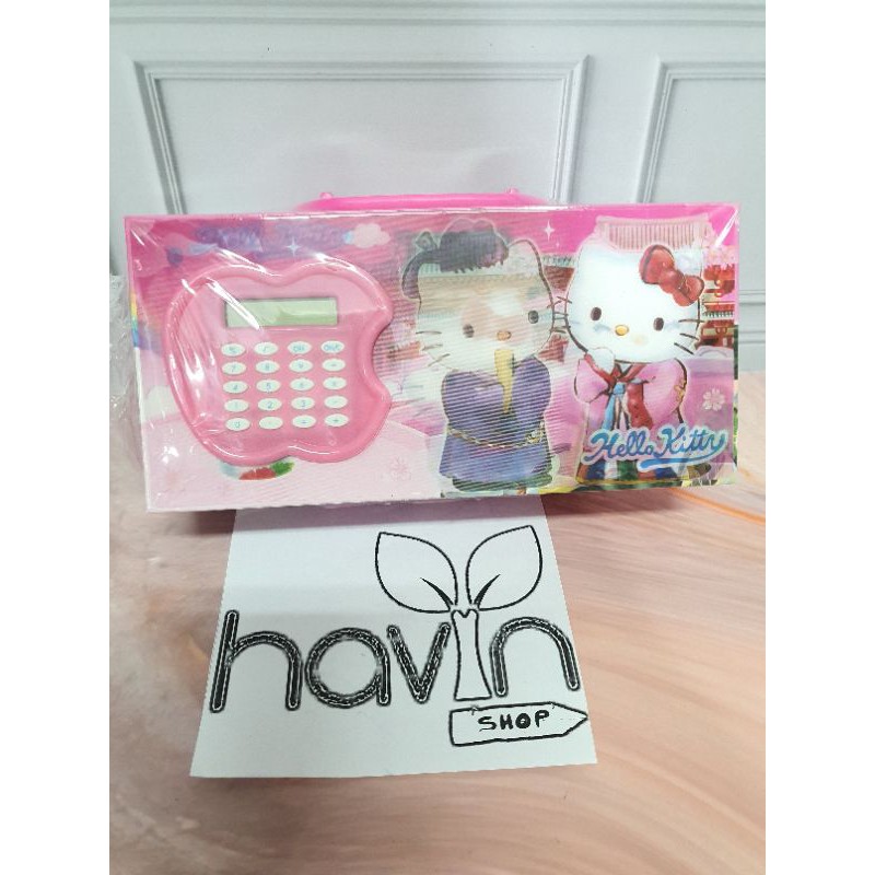 kotak pensil KODE PASSWORD ada KALKULATOR/PENCIL CASE KODE CALCULATOR-HELLOKITTY