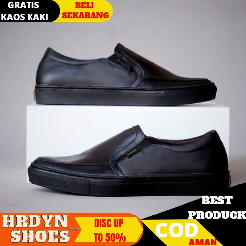 CEVANY X MANJI SepatuFormal Pantofel pria Resmi Hitam Kondangan Kerja Casual Slip On Kulit Asli 004