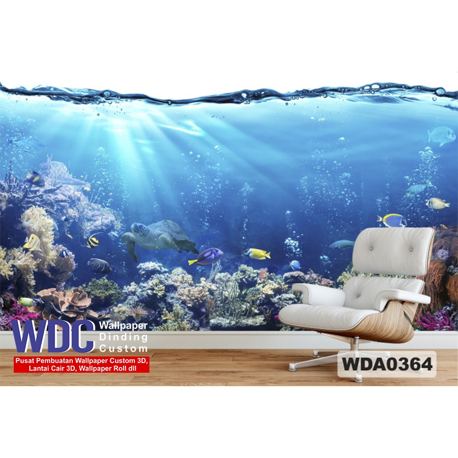 wallpaper 3d underwater, wallpaper dinding underwater 3d, wallpaper dinding custom, wallpaper 3d