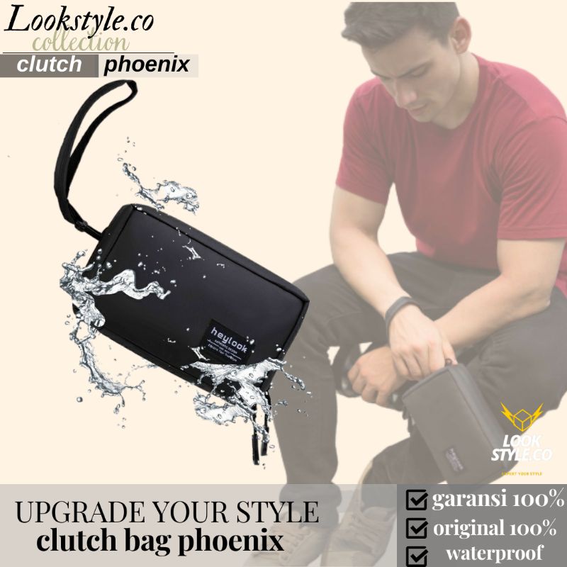 Tas Tangan Cluth Hand Bag Pria Pouch Wanita Anti Air Waterproof Phoenix Branded Distro Original Cewe