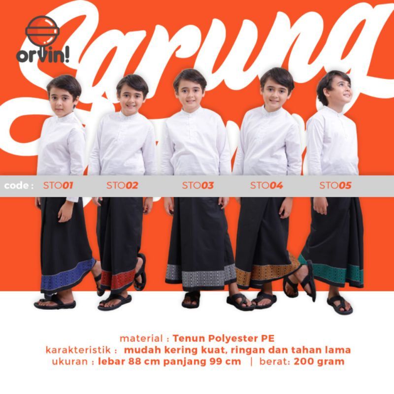 Sarung tenun anak merk Orvin Kids