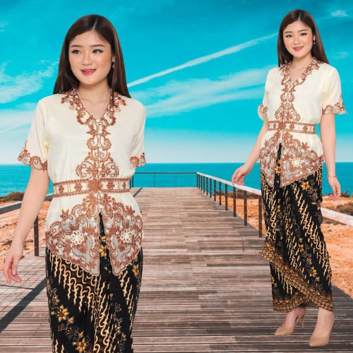 Atasan Kebaya Encim Zhavira Silky Kombinasi Brukat