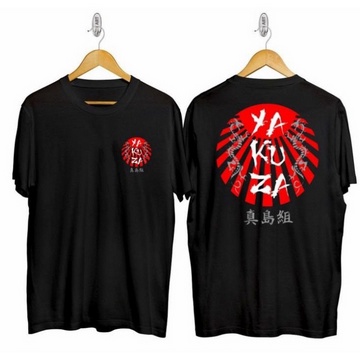 Fourfashion Kaos Pria Kaos Distro YAKUZA DRAGON BULAT MERAH Black BC327