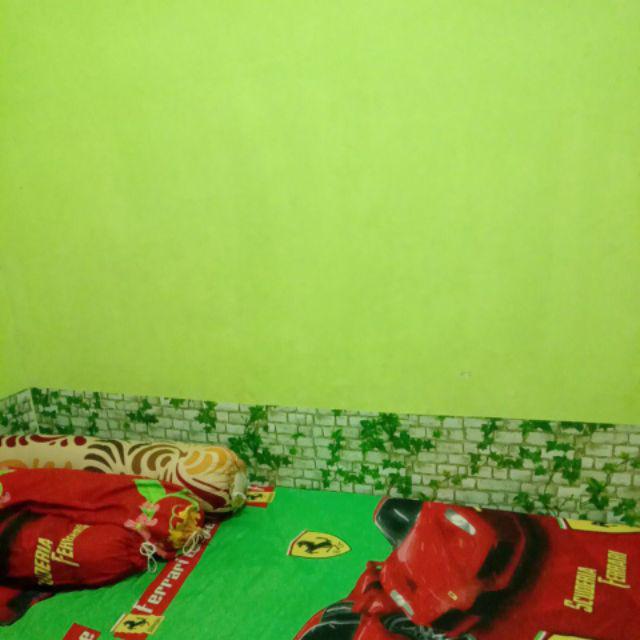 Tisyashopz - Wallpaper Sticker Uk: 45 Cm X 9.5 Meter , Batu Bata Putih W/daun