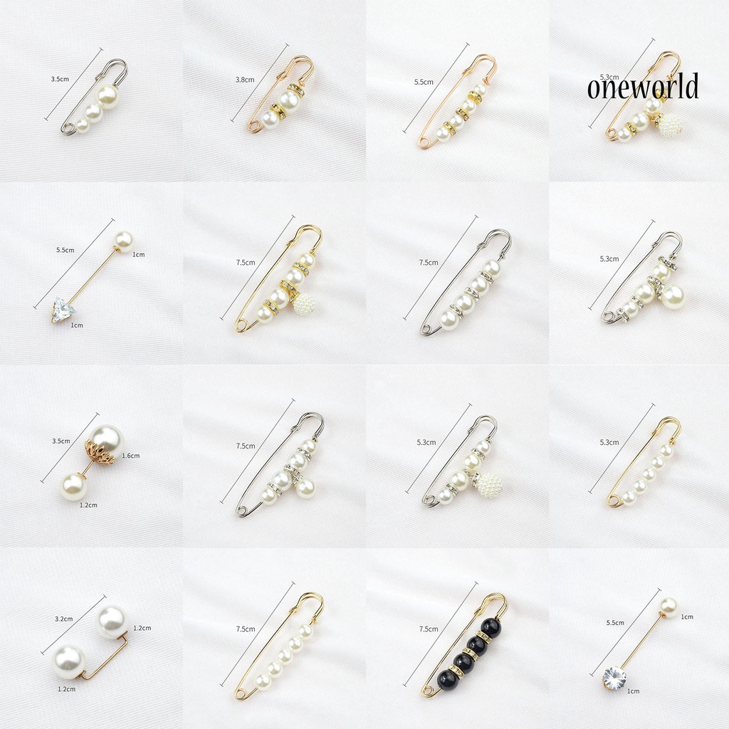 OW@ Safety Brooch Fine Workmanship Prevent Exposure Attractive Faux Pearl Women Safety Pin for Jewelry Craft