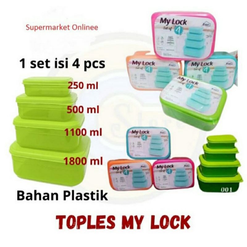 TOPLES MY LOCK SET OF 4 PLASTIK