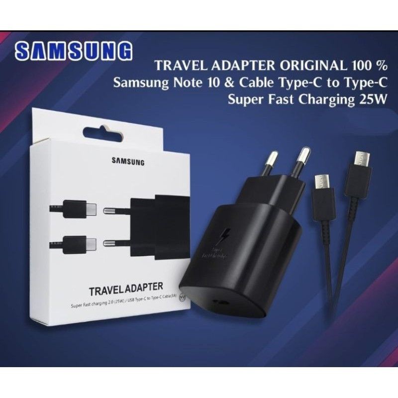 TRAVEL CHARGER SAMSUNG NOTE 10 TYPE C TO C CASAN SAMSUNG C KE C ORIGINAL FAST CHARGING