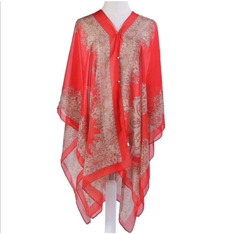 Scarf outer / selendang Viral TIK-TOK / Selendang import / outer scarf /Syal pantai / scarf /scarf Pantai-Merah marun