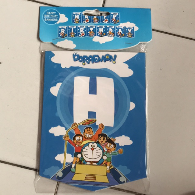 Banner Flag Happy Birthday Doraemon New