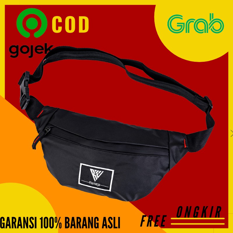 TAS PINGGANG SLEMPANG PRIA MINI TAS WAISTBAG SLINGBAG ANTI AIR DISTRO KECIL 3