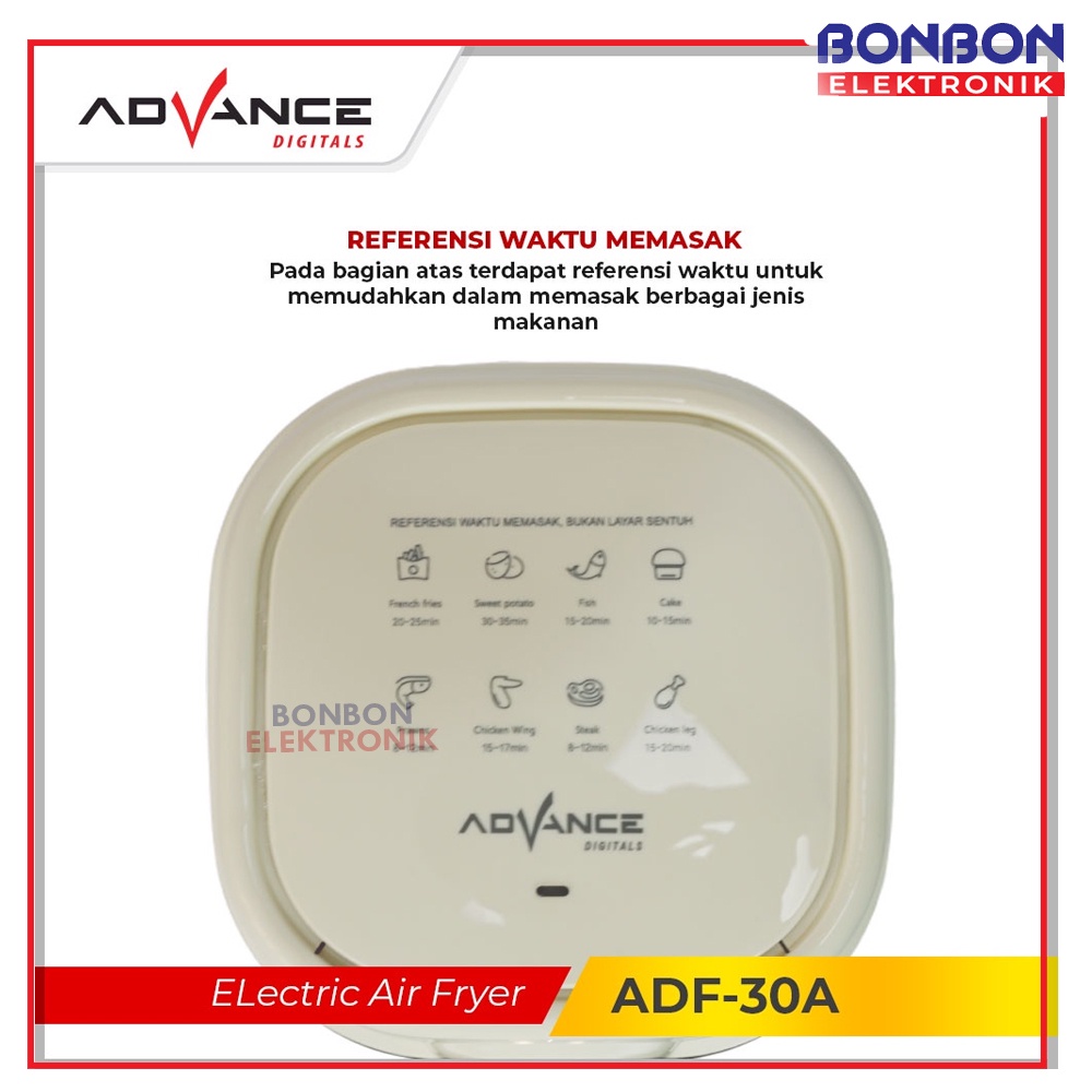 Advance Air Fryer ADF-30A 3 Liter 600 watt 3L / ADF 30A Low Watt