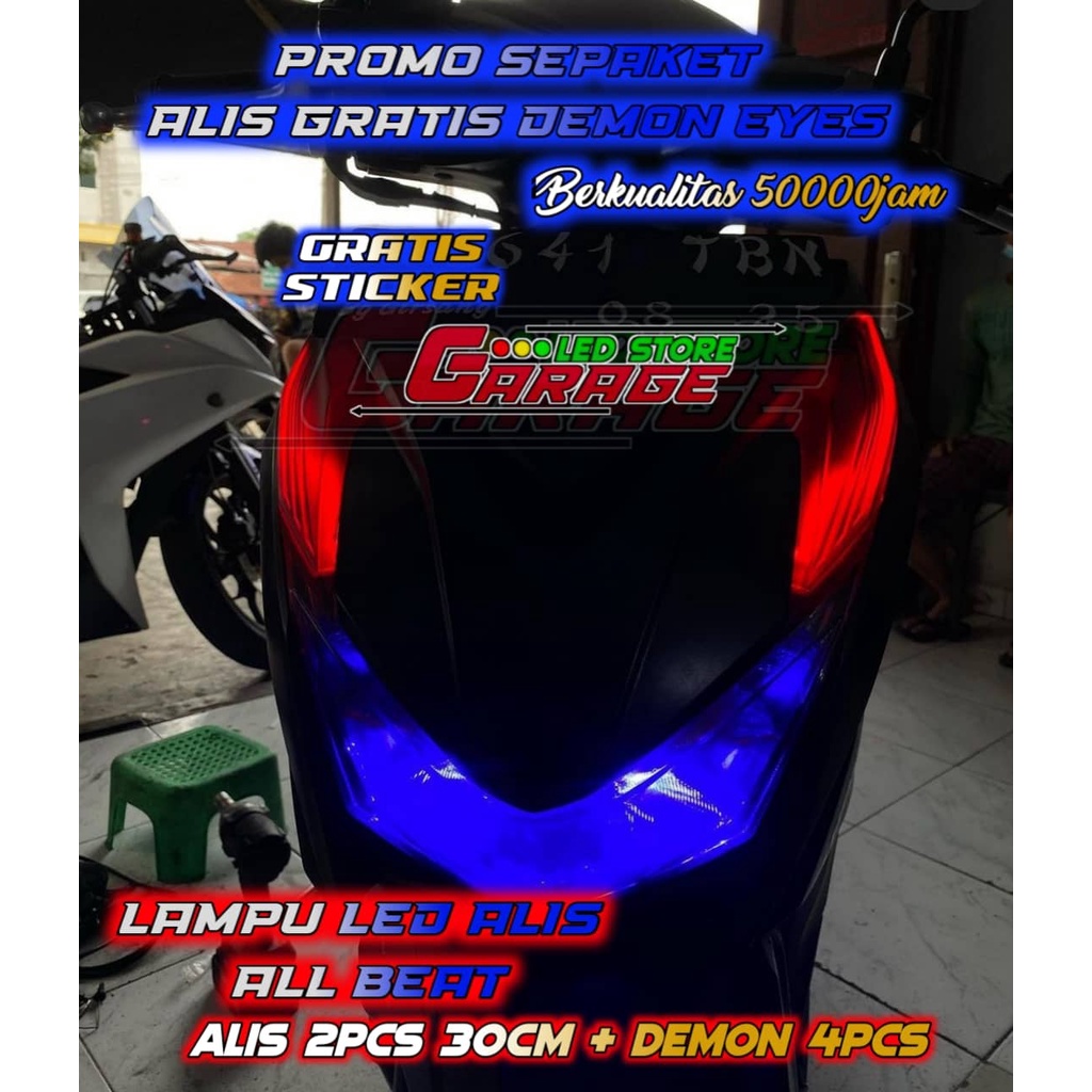 PRODUK SPESIAL UNTUKMU ALL MOTOR BELI 1 GRATIS 3 LAMPU ALIS + DEMON EYES BISA REQUEST WARNA SEMUA MOTOR / UNIVERSAL