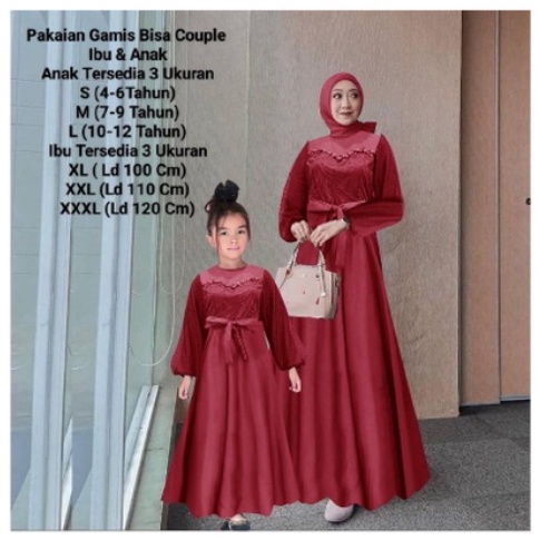 Gamis Terbaru Couple Kondangan Pasangan Ibu Dan Anak Maxi Couple Amberli  Matt Moscrepe Good qualty premium