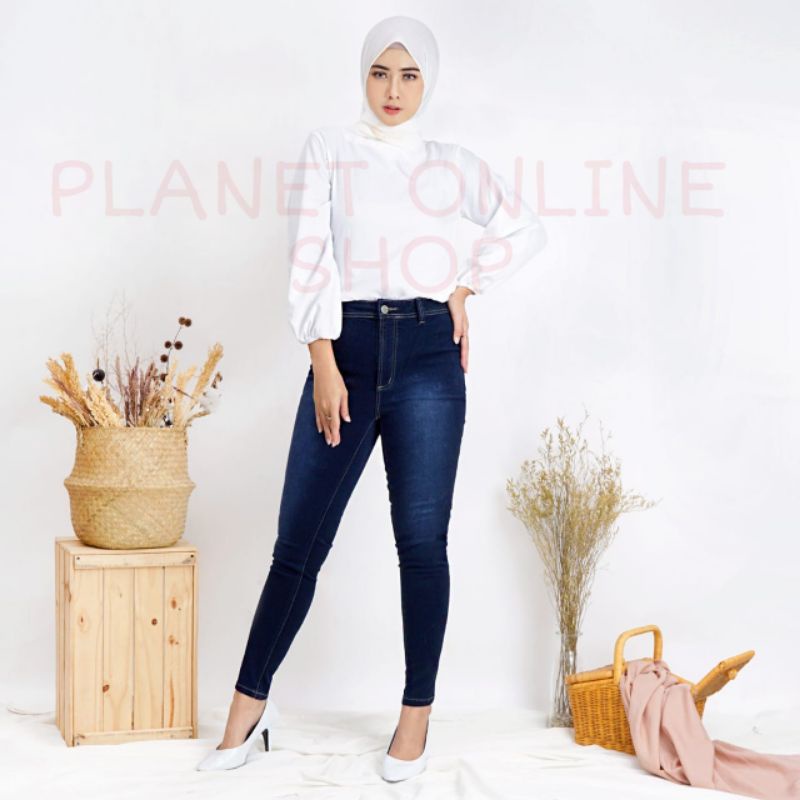 celana jeans wanita  vivo & yoe yie trend