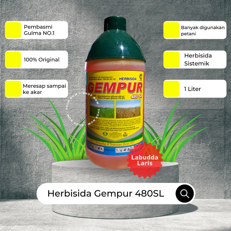 Gempur 1 Liter Pembasmi Rumput Ampuh Basmi Rumput Sampai Akar Herbisida Gempur 1 Liter Herbisida Gem