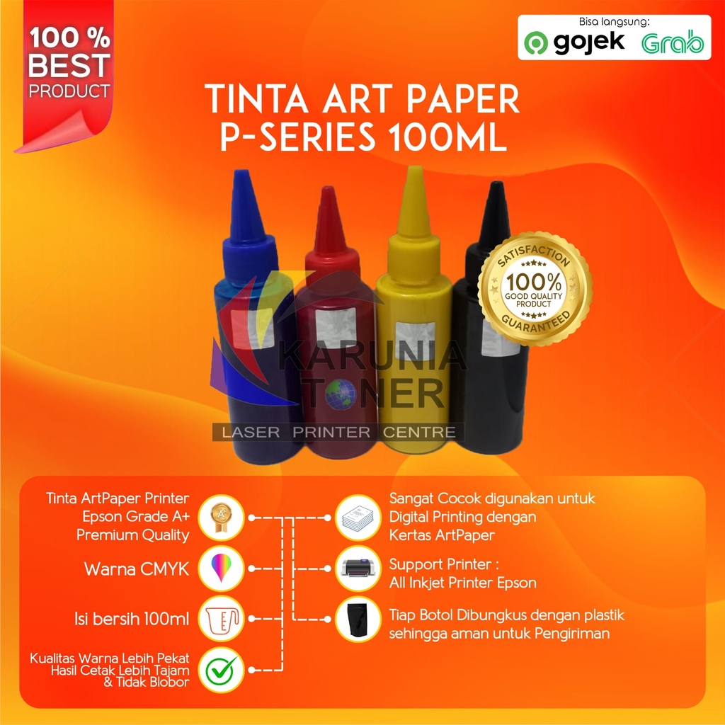 

1set Tinta Artpaper KOREA TERBAIK L550 L555 L100 L200 L405 L455 L385 L805 P-SERIES 100ml CMYK