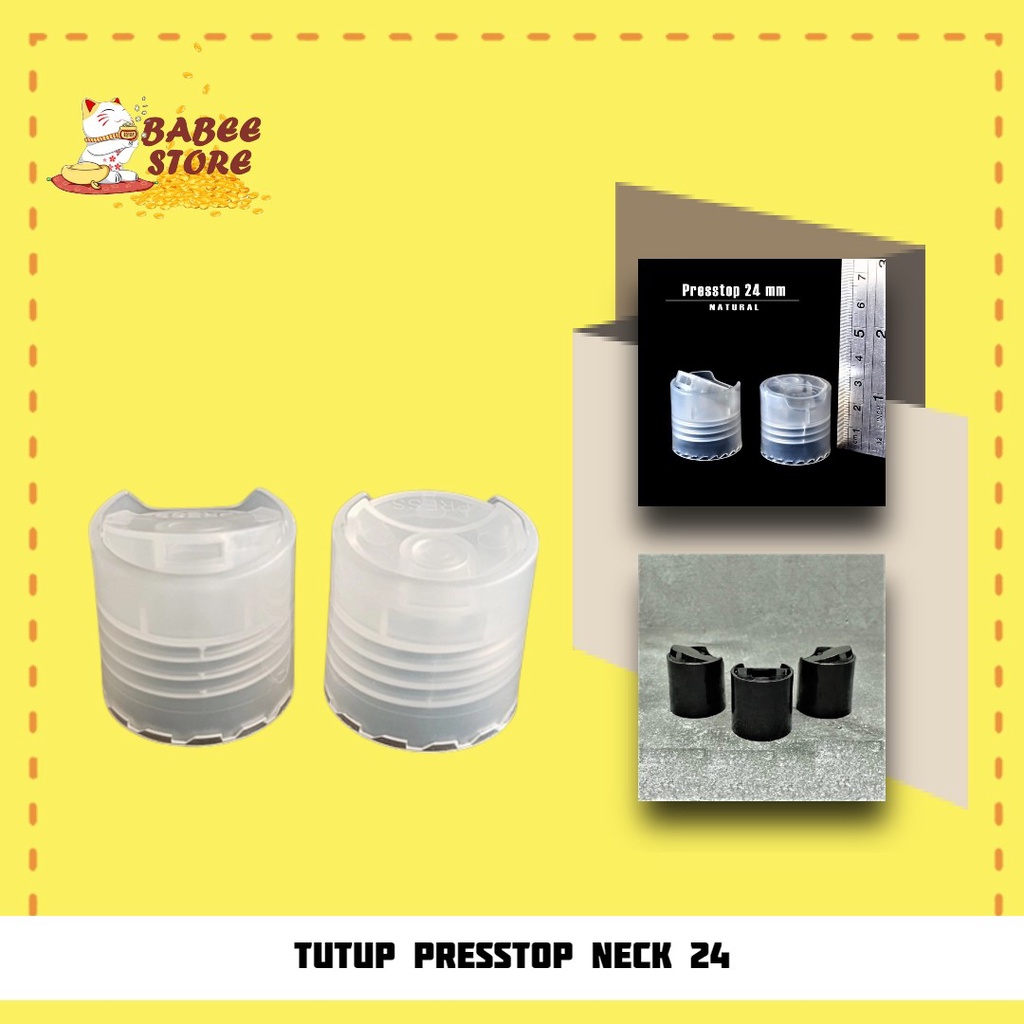 TUTUP PRESSTOP NECK 24 BENING HITAM UNTUK BOTOL 100 ,250ML , 500ML / TUTUP BOTOL PRESSTOP