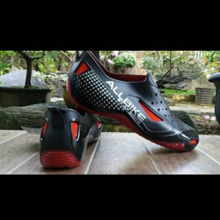  Sepatu  Sepeda  Pria All Bike  Hitam Strip Merah Shopee  