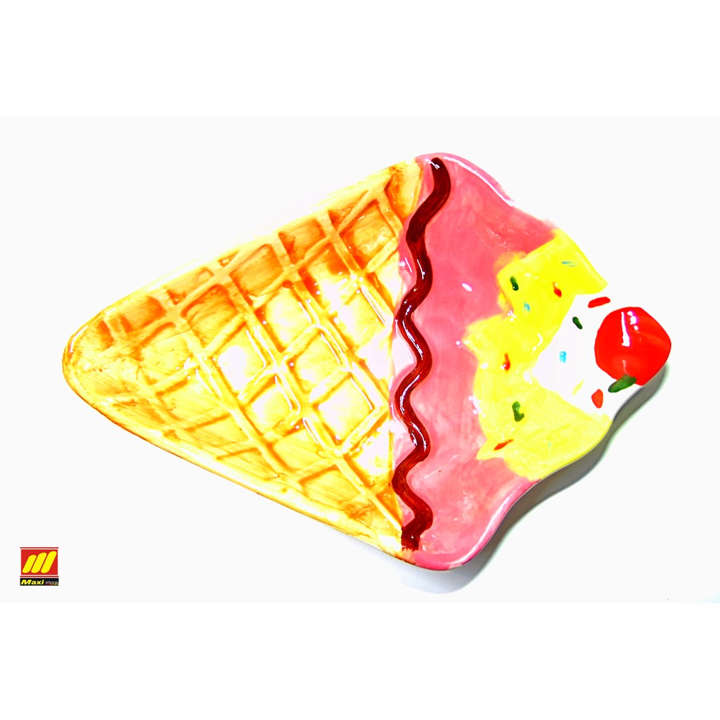 Piring keramik kue es cream Besar/ piring kue/ piring cantik - Maxistore