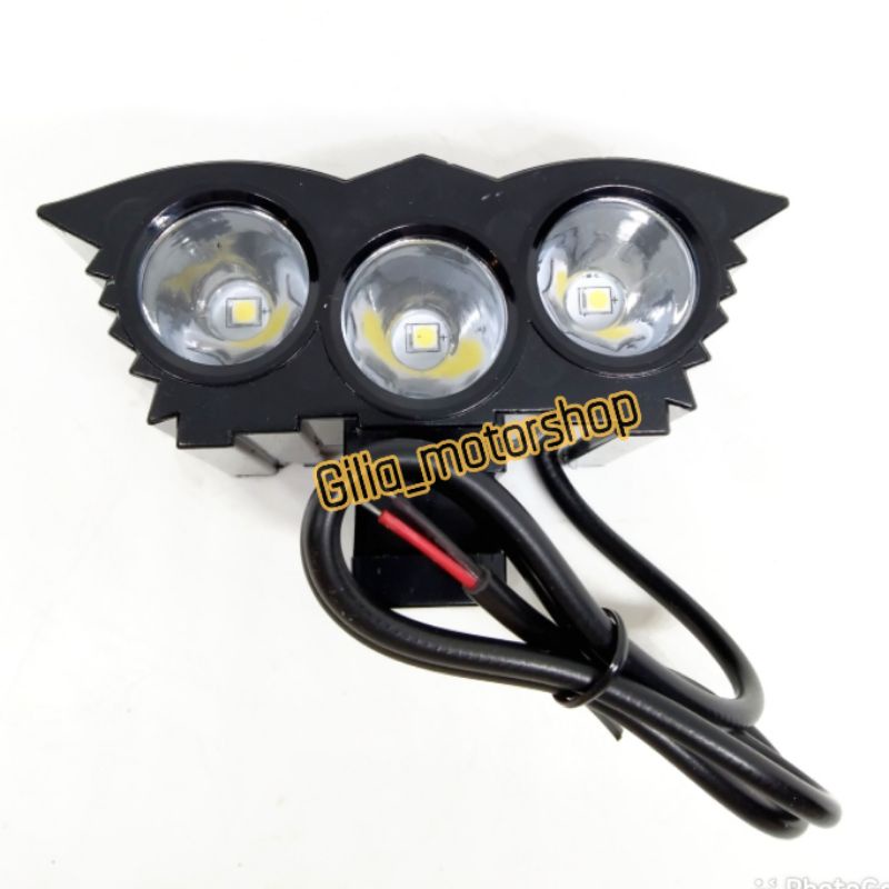 Lampu Tembak Owl 3 mata AC DC CR-5492 Nyala putih dan kuning Modish Universal Motor