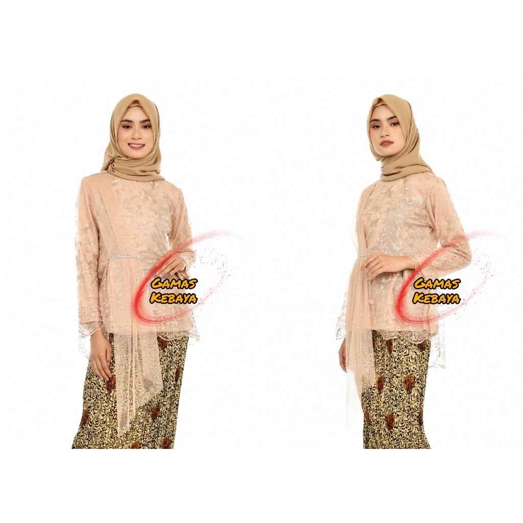 (REALPICT) ATASAN BLOUSE AMALIA SELENDANG MODERN ~ KEBAYA AURORA SELENDANG TILLE ~ SETELAN KEBAYA MODERN ~ KEBAYA AKAD