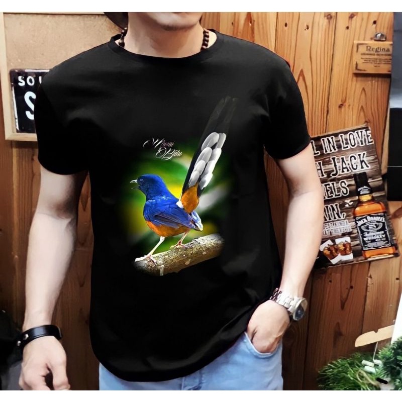 Kaos distro burung murai batu ekor naik