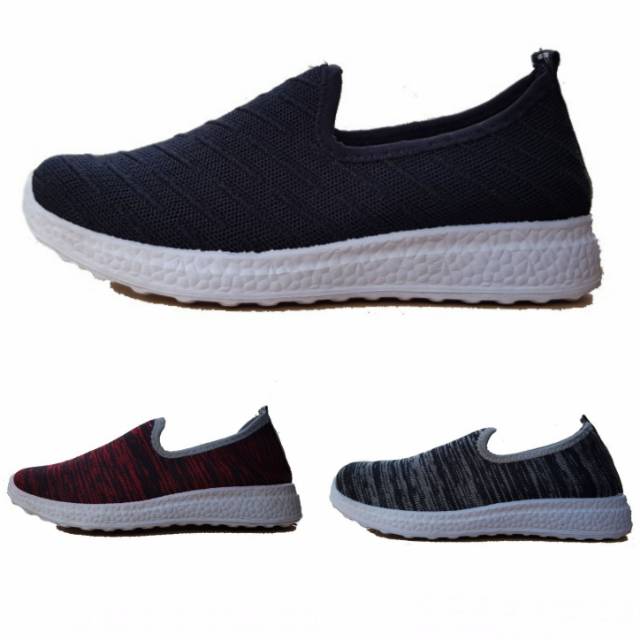 Sepatu Slip On import original Spark cewek bahan kanvas rajut