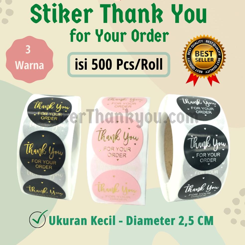 

ジ 500 PCS/Roll Stiker Thank You for Your Order Transparan Label Ucapan Terima Kasih Olshop ㅢ