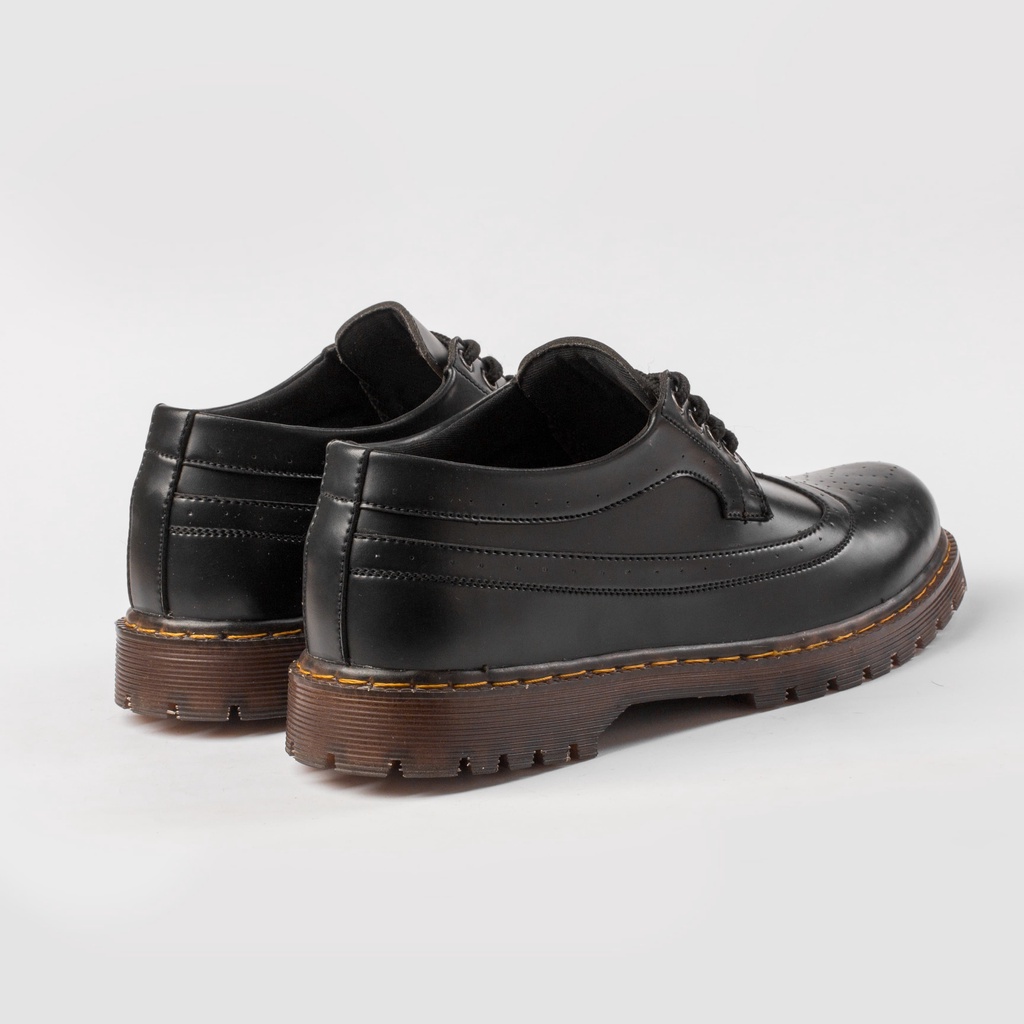 Sepatu Kulit Dokmart Sepatu Docmart Pendek Sepatu Dokmart Kulit Casual Original - Moza Black