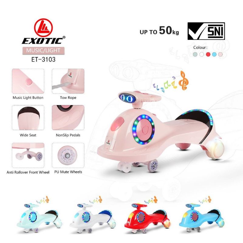 Exotic Magic Swing Car ET 3103 / Mainan Mobilan Anak Exotic ET 3103