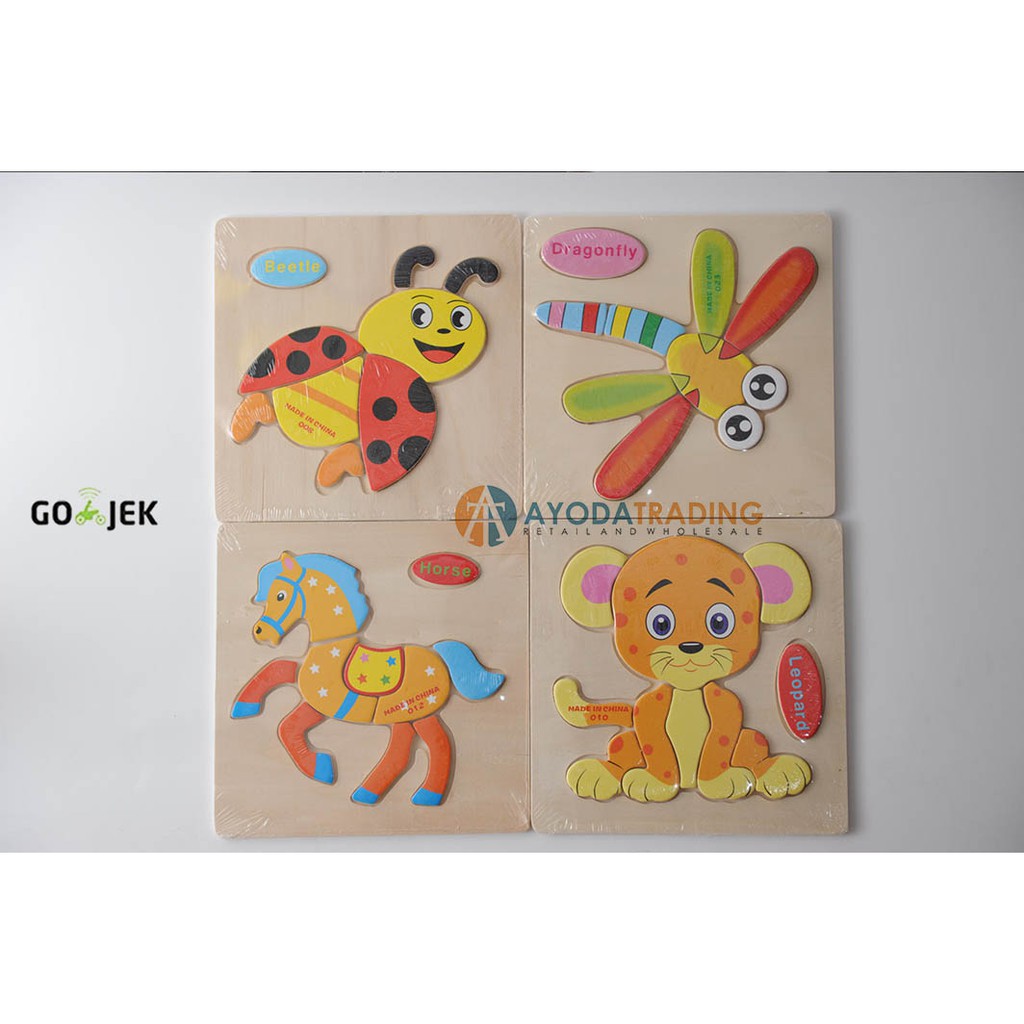 Puzzle 3D Mainan Edukasi Mainan Kayu Early Learning