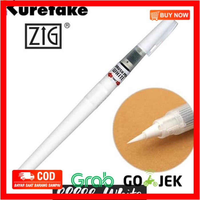 

(BISA COD) Kuretake Zig Cartoonist Brush Pen - White Ink
