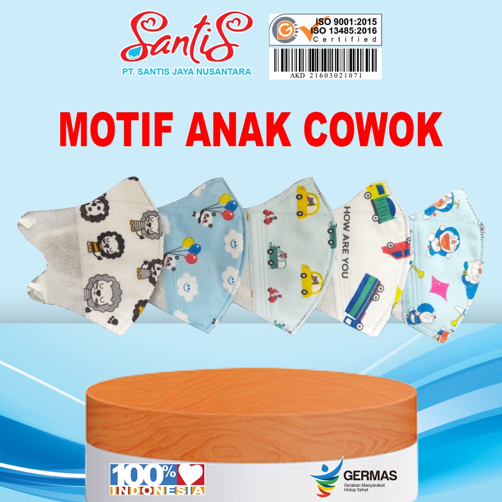 Masker Duckbill MEDIS Anak Motif Cewek dan Cowok by SANTIS