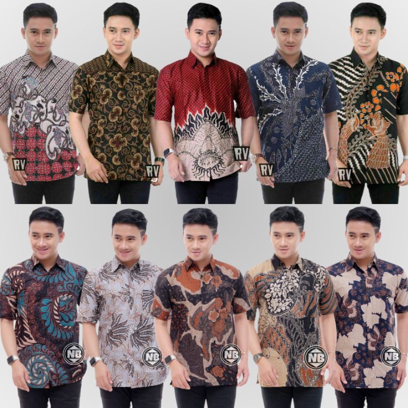 [TERBARU] Batik Pria Lengan Pendek premium BATIK BERKAH HRB026 motif