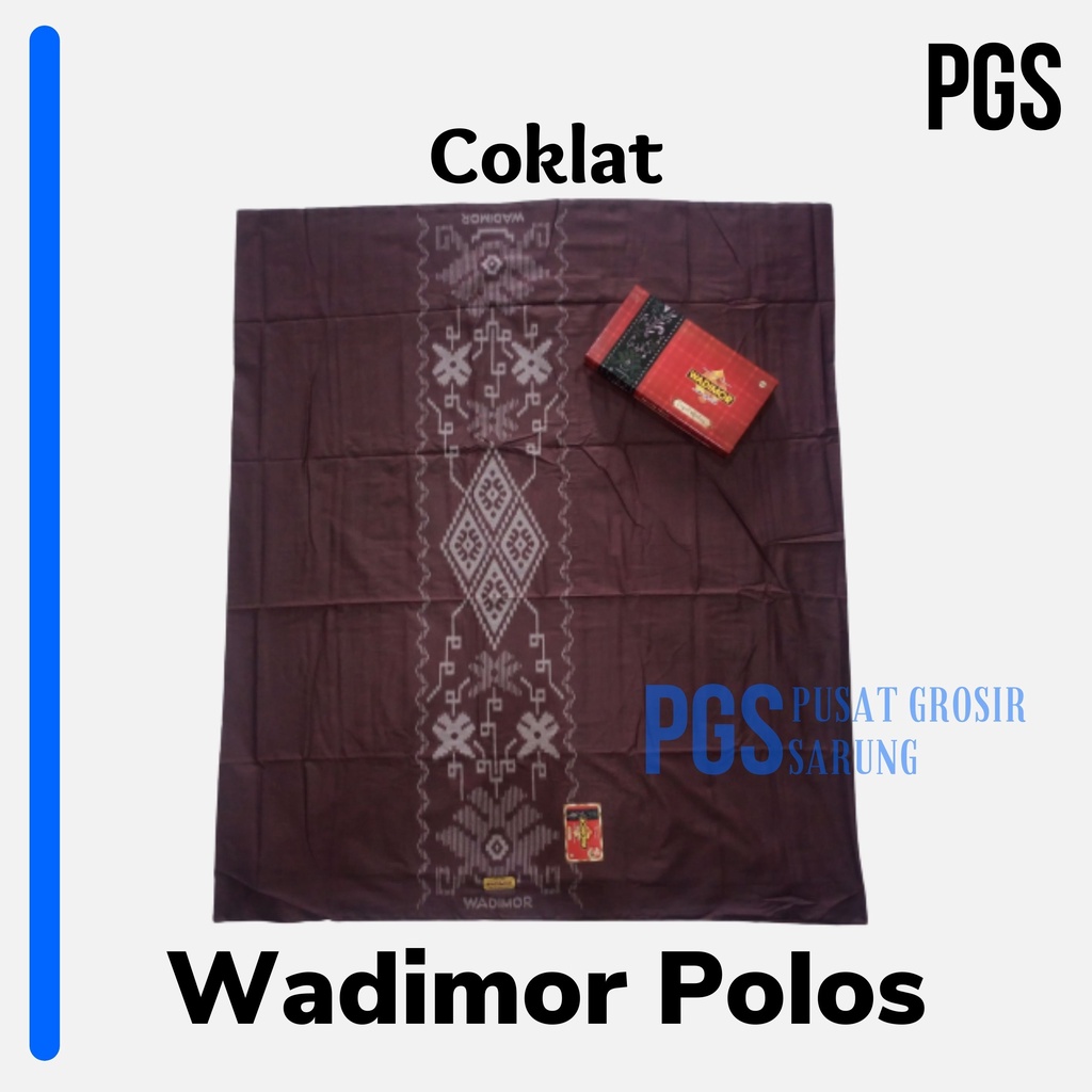 SARUNG TENUN WADIMOR POLOS WARNA COKLAT TUMPAL KEMBANG ORIGINAL PREMIUM PUSAT GROSIR SARUNG