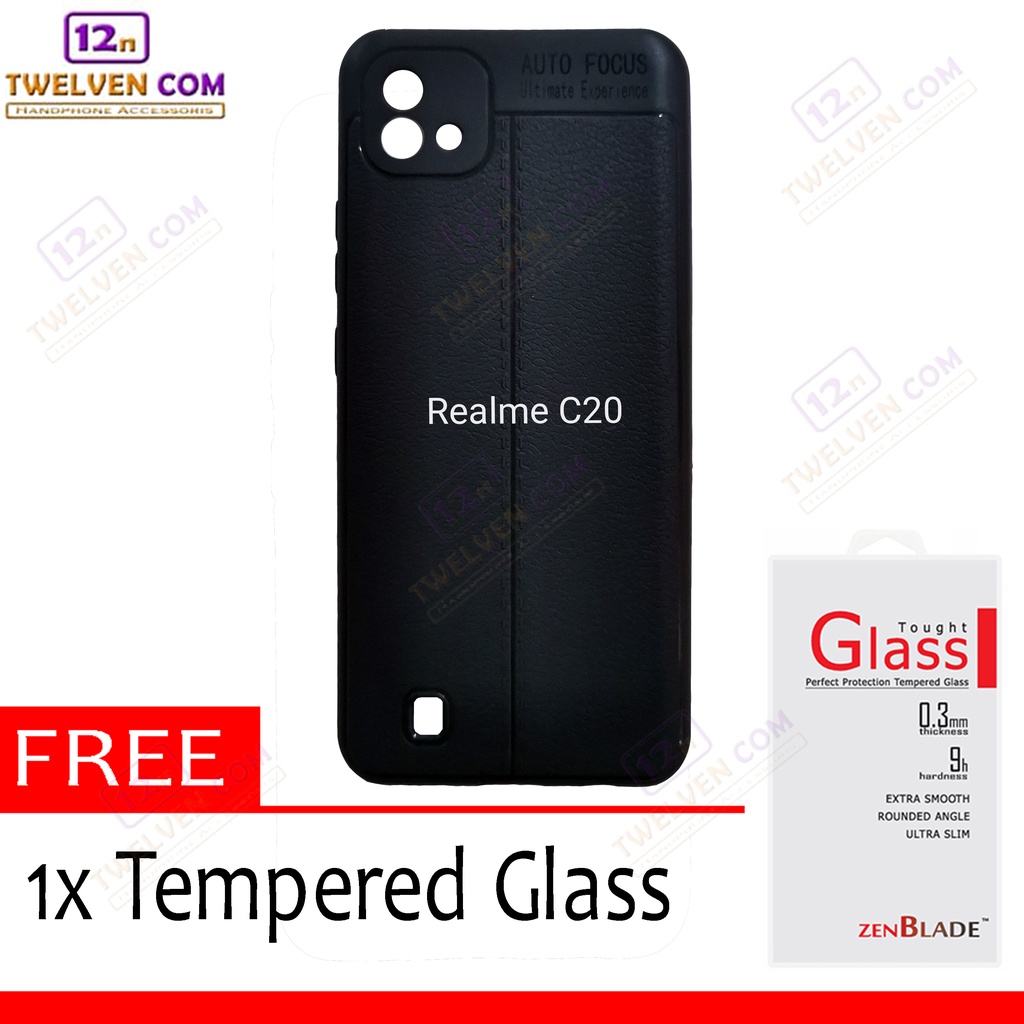 [FLASH SALE] Case Auto Focus Softcase Realme C20 - Free Tempered Glass